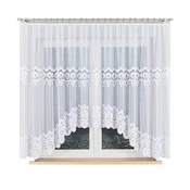 shumee Daria - Že izdelana žakard zavesa z izrezom na dnu - 400x160 cm - bela
