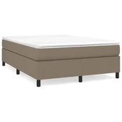 Vidaxl Box spring postelja z vzmetnico taupe 140x200 cm blago