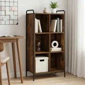 vidaXL Knjigovni omar 57 x 33 x 111 cm Inženirski les Dimljen hrast