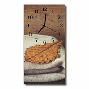 tulup.si Steklena navpična ura Narava leaf rjava 30x60 cm