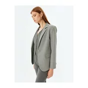 Koton Blazer Jacket Double Breasted Reverse Collar Flap Pocket Detailed
