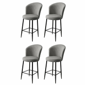 HANAH HOME Set 4 barske stolice Fora Grey Black