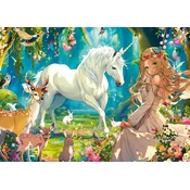 Schmidt - Puzzle Enorog in cvetna princesa - 1 000 kosov