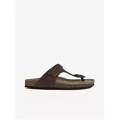 Brown womens leather flip-flops Geox - Womens