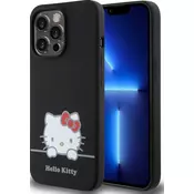 Hello Kitty Liquid Silicone Daydreaming Logo stražnji poklopac za iPhone 13 Pro, crni