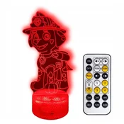 Paw Patrol Marshall 3D LED nočna svetilka + daljinski upravljalnik