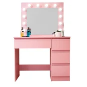 Aga toaletna mizica z ogledalom, razsvetljavo in el.predal Pink