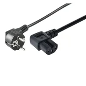 MicroConnect CEE 7/7 napajalni kabel - kotni C15, 1,5 m, črne barve, MC-JT008/HT3W-H05VV-F-1.5