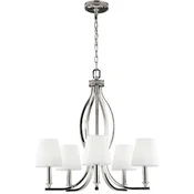 Casa Padrino Art Nouveau chandelier silver/white A� 64.1 x H. 63.5 cm - Round metal chandelier - Baroque & Art Nouveau living room chandelier - Baroque & Art Nouveau lights
