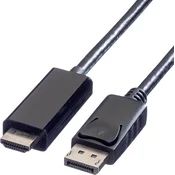 VALUE Value DisplayPort / HDMI adapterski kabel DisplayPort vtič\, HDMI-A vtič 3.00 m črna 11.99.5787 zaščiten DisplayPort kabel, (20415259)