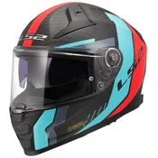 LS2  Ff811 Vector Ii Carbon Grid Matt Red / Cyan