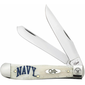 Case Cutlery US Navy Trapper Natural Bone