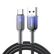 shumee Kabel Crystal-Clear serije 3A USB-A - USB-C 1,2 m - črne barve