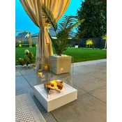 Embrisa Home Dekorativni kamin Garden XXL bel – sodoben dizajn z realnim učinkom plamena