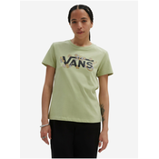 Light Green Womens T-Shirt VANS Trippy Paisley Crew - Women