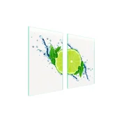 shumee ZAŠČITNA STEKLENA KROŽNIK ZA KUHINJO 65x52 LIME