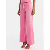 Juicy Couture Spodnji del trenirke Gothic Crown JCBBJ126806 Roza Straight Leg