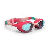Rožnata in modra plavalna očala s prozornimi stekli xbase 100 (velikost s)