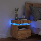 Vidaxl vidaXL Nočna omarica z LED osvetlitvijo Artisan hrast 40x39x48,5 cm