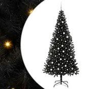 Vidaxl Božično drevo med 300 LED z stojalom Črna 240 cm PVC