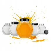 shumee 20x stekleni kozarci GUCIO 200 ml za med, marmelado, sveče, poročne posodice