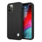 Bmw Etui za iPhone 12/12 Pro BMW Leather Deboss, črn