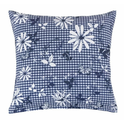 Blazina DITA - 45x45 cm - Kost s cvetjem modra