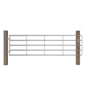 vidaXL vidaXL Vrata za pašno ograjo s 5 prečkami jeklo (115-300)x90cm srebrna, (20766190)