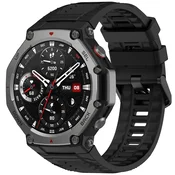 Silikonski pas Techsuit W067 za Amazfit T-Rex 3 - črn/siv
