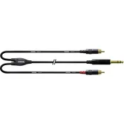 Cordial Cordial CFY 3 VCC avdio Y-adapter [1x 6\,3 mm banana moški konektor - 2x moški cinch konektor] 3.00 m črna, (20434832)