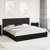 Krevetna konstrukcija s pohranom i uzglavljem Crna 200 x 200 cm