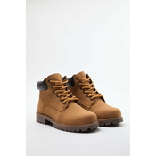 Trendyol Camel Lace-Up Flat Mens Boots