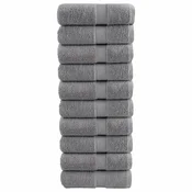 Premium ručnici za goste SOLUND 10 kom. sive boje 30x50 cm 600 g/m2