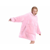 CoZy Hoodie odeja z rokavi za odrasle - Roza