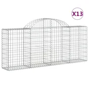 Vidaxl Obokane gabion košare 13 kosov 200x30x80/100 cm cinkano železo