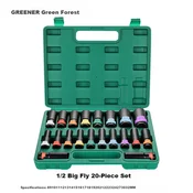 Greener Set nasadnih kljuceva za udarni odvijac, 1/2, 8-32mm, 20 Komada
