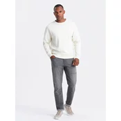 Ombre Mens TAPER FIT denim pants with stitching and rolled up legs - gray