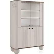 Vitrina Vesper - kašmir/oreh, na okroglih nogah, črne ročaji