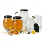 shumee 5x stekleni kozarci UL 180 ml za med, marmelade, konzerve, darilne posode