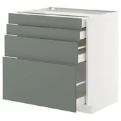 METOD / MAXIMERA Podni element 4 fronta/4 fioke, bela/Nickebo mat sivozelena, 80x60 cm
