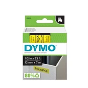 trak za tiskanje nalepk Dymo D1, širina 12mm, črno/rumen, 45018