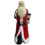 Casa Padrino luxury decorative sculpture Santa Claus with lantern red/multicolored H. 175 cm - Life size Christmas decorative figure - XXL Christmas sculpture - XXL decorative figure