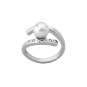 Ženski majorica selene beli biserni srebrni prsten 8 mm ( 08869.01.2.r92 000.1 )