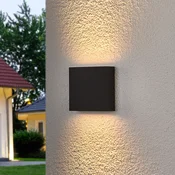 Lucande LED zunanje stensko svetilo Trixy, antracit, kovina, IP54 - Sodobni - antracitna, prozorna