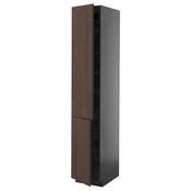 METOD Visoki element s policama/2 vrata, Crnosiva/Sinarp smeda, 40x60x220 cm