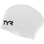 Tyr silicone long swimming cap white