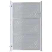 Vidaxl Vrtna vrata s ključavnico srebrna 85 x 144 cm Nerjaveče jeklo
