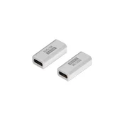 INF 2-Pack 240W 80Gbps USB-C ženski na ženski adapter, podpira 8K@60Hz video White, (5000291549)