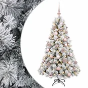 Vidaxl Umetna božična jelka z bučko 120 cm 150 LED Toplo bela