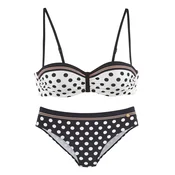 LASCANA Bikini oranžna/črna/bela
